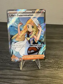 Pokemon TCG Lillie's Determination Trainer Card Holo Rare 169/132 - Image 1