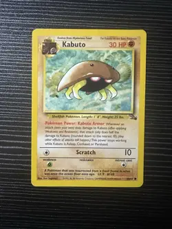 Pokemon TCG Kabuto 50/62 Fossil Unlimited Card WOTC LP-MP - Image 1
