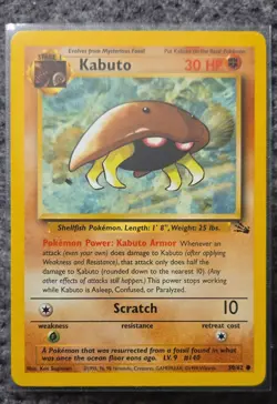 Kabuto 50/62 Fossil Regular Pokemon Card - Image 1