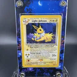 Light Jolteon 48/105 Neo Destiny Pokemon Card MP + Custom Extended Art Case - Image 1