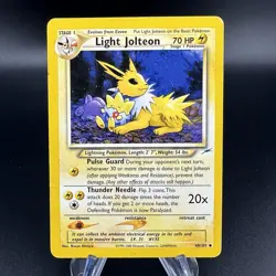 Light Jolteon 48/105 Neo Destiny Pokemon Card MP + Custom Extended Art Case - Image 2