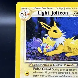Light Jolteon 48/105 Neo Destiny Pokemon Card MP + Custom Extended Art Case - Image 3