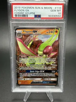 Pokemon TCG Flygon GX Holo Ultra Rare Card Cosmic Eclipse 110/236 PSA 10 - Image 1