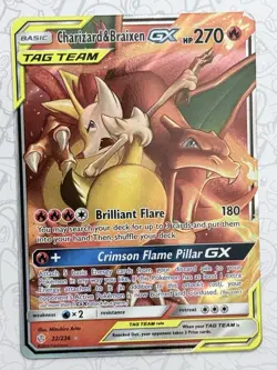 Charizard & Braixen GX 22/236 Sm-Cosmic Eclipse Holo Pokemon Card RAW - Image 2