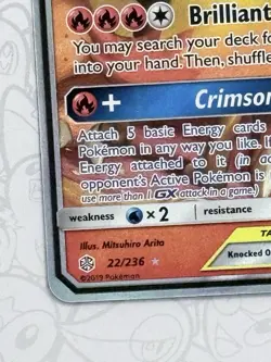 Charizard & Braixen GX 22/236 Sm-Cosmic Eclipse Holo Pokemon Card RAW - Image 3