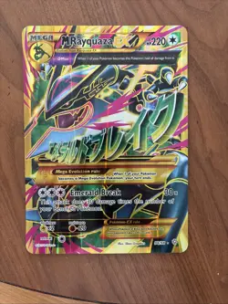 Pokemon TCG Mega M Rayquaza EX Holo Jumbo Card 98/98 - Image 1