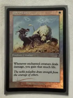 1x FOIL Spirit Link, NM, Seventh Edition (7ED), Magic: the Gathering, MtG - Image 1