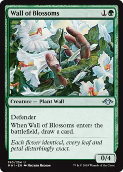 4x Wall of Blossoms NM-Mint, English Modern Horizons MTG Magic - Image 1