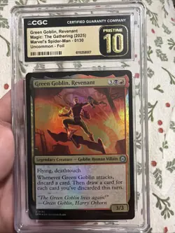 CGC 10 Pristine Green Goblin Revenant Foil Spiderman Mtg Magic Gathering 0130 - Image 1