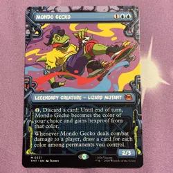Mondo Gecko (Showcase) MTG TMT Ninja Turtles - Near Mint - In Hand - Image 1