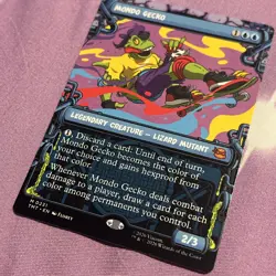 Mondo Gecko (Showcase) MTG TMT Ninja Turtles - Near Mint - In Hand - Image 2