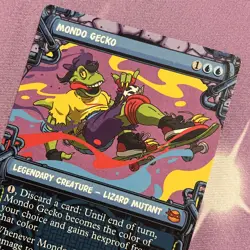 Mondo Gecko (Showcase) MTG TMT Ninja Turtles - Near Mint - In Hand - Image 4