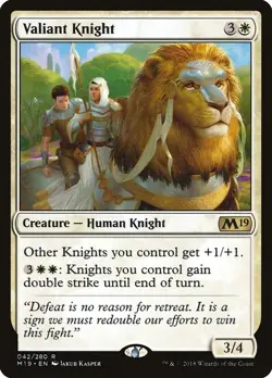 Valiant Knight 1x FOIL M19 MTG Core Set 2019 Rare MINT white - Image 1