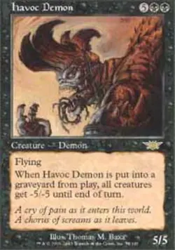 Damaged, English MTG Havoc Demon Legions Magic the Gathering - Image 1