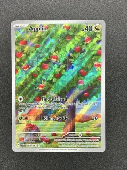 Pokemon TCG Applin Holo Card Twilight Masquerade Illustration Rare, 185/167 - Image 1