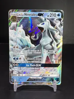 Pokemon Alolan Ninetales GX TCG Full Art Holo Card 132/145 Sm-Guardians Rising - Image 1