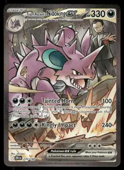 Pokemon Cards Team Rocket's Nidoking ex 233/182 Destined Rivals NM - Image 1