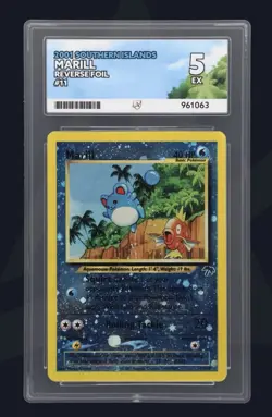 Pokemon TCG Marill Southern Islands Reverse Holo Promo Card 11/18 Graded Ace 5 - Image 1