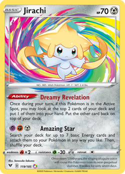 Jirachi 119/185 Amazing Rare Vivid Voltage Pokemon Holo NM/M - Image 1