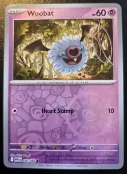 Woobat 036/086 Reverse Holo Common Scarlet & Violet: White Flare Pokemon TCG - Image 1