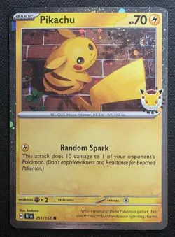 Pokemon Day 30th Anniversary - Pikachu 051 /162 Stamped 2026 Promo NM WITH SWIRL - Image 1