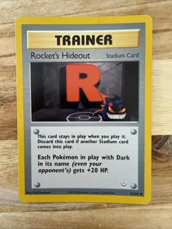 Rocket's Hideout Uncommon Unlimited Neo Revelation 63/64 LP Pokemon TCG - Image 1