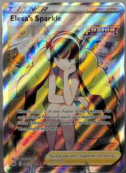 ✨Pokemon Elesa's Sparkle 147/159 Fusion Strike Ultra Rare Full Art Holo Trainer - Image 1