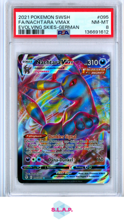 FA/NACHTARA VMAX EVOLVING SKIES-GER POKEMON SWSH EVOLVING SKIES 2021 095 PSA 8 - Image 1