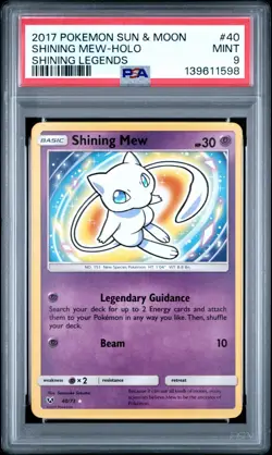2017 POKEMON SUN & MOON SHINING LEGENDS #40 SHINING MEW-HOLO PSA 9 - Image 1
