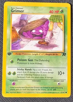 GRIMER 57/82 COMMON TEAM ROCKET POKEMON 1ST EDITION LP/NM - Image 1