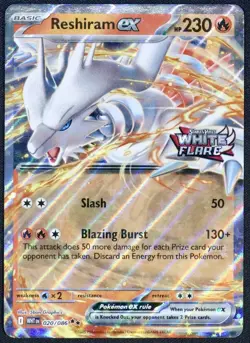Pokemon Reshiram ex 020/086 White Flare Double Rare Holo NM Scarlet & Violet - Image 1