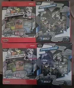 (2) Pokemon Black Bolt & White Flare Poster & Black Bolt Binder Sams Club Bundle - Image 1