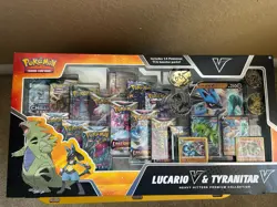 Pokemon Lucario & Tyranitar V Heavy Hitters Premium Collection Lot of 7 Evolving - Image 1