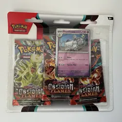 Pokemon Obsidian Flames 3-pack Blister (Houndstone) SV03 *New Sealed* Free Ship - Image 2