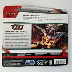 Pokemon Obsidian Flames 3-pack Blister (Houndstone) SV03 *New Sealed* Free Ship - Image 3