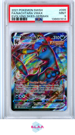 FA/NACHTARA VMAX EVOLVING SKIES-GER POKEMON SWSH EVOLVING SKIES 2021 095 PSA 9 - Image 1