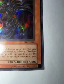 Yu-Gi-Oh Red-Eyes Darkness Dragon SD1-EN001 Ultra Rare 1st Edition - Image 3