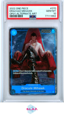 DRACULE MIHAWK PRE-ERRATA ALT ART ONE PIECE OP01-070 2022 ROMANCE DAWN 10 EN - Image 1