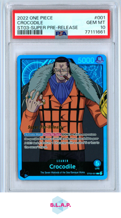 CROCODILE LEADER ONE PIECE ST03-001 2022 SUPER PRE-RELEASE 10 EN - Image 1