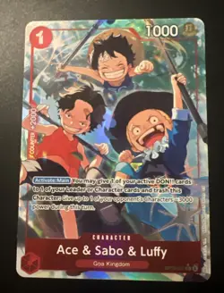 Ace & Sabo & Luffy (Alternate Art) OP13-007 Carrying On His Will One Piece NM - Image 1