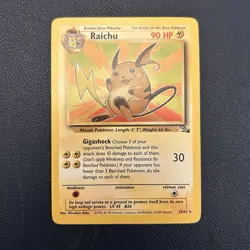 Pokemon TCG Raichu Regular Rare Card 29/62 Fossil 1999 Unlimited LP - Image 1