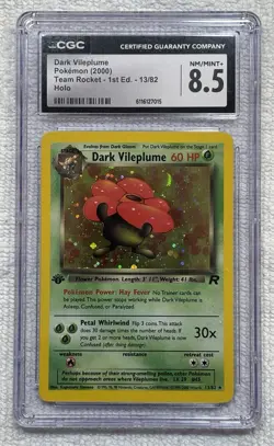 CGC 8.5 DARK VILEPLUME Holo (Team Rocket) 13/82 Pokemon Card 1st edition 2000 - Image 1