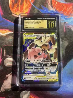 CGC 10 Pristine Mega Lopunny & Jigglypuff GX 073/095 Alter Genesis Pokemon Card - Image 1