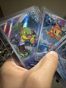 Turtwig Chimchar Piplup First Parter Illustration 3 Card Set Black Star Promo NM - Image 2
