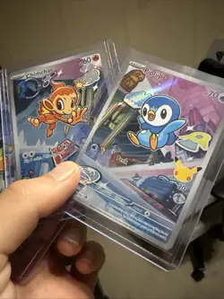 Turtwig Chimchar Piplup First Parter Illustration 3 Card Set Black Star Promo NM - Image 4