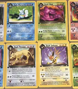 16 Vintage POKEMON Cards TEAM ROCKET 1st Edition ALL "DARK" - VG++ to NEAR MINT! - Image 5
