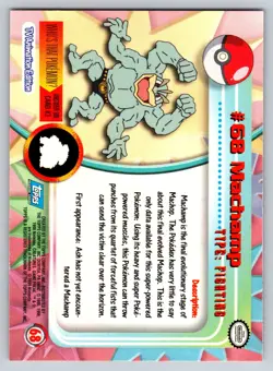 Topps Pokemon Machamp #68 Topps TV Animation Edition Blue Logo (NM-) - Image 2