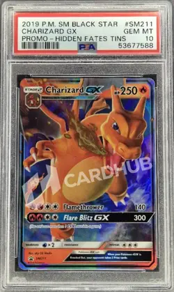 CARTA POKEMON CHARIZARD GX SM211 HIDDEN FATES PROMO PSA 10 CARD ENG GRADATO - Image 1