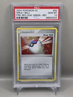 Great Ball Reverse Foil - PSA 10 - Pokemon TCG EX FireRed & LeafGreen 92/112 - Image 1