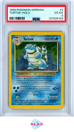 TURTOK-HOLO POKEMON GERMAN 1999 2 PSA 4 - Image 1